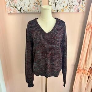 Vintage “Sweaters” Multicolor Speckled V-Neck Knit Pullover